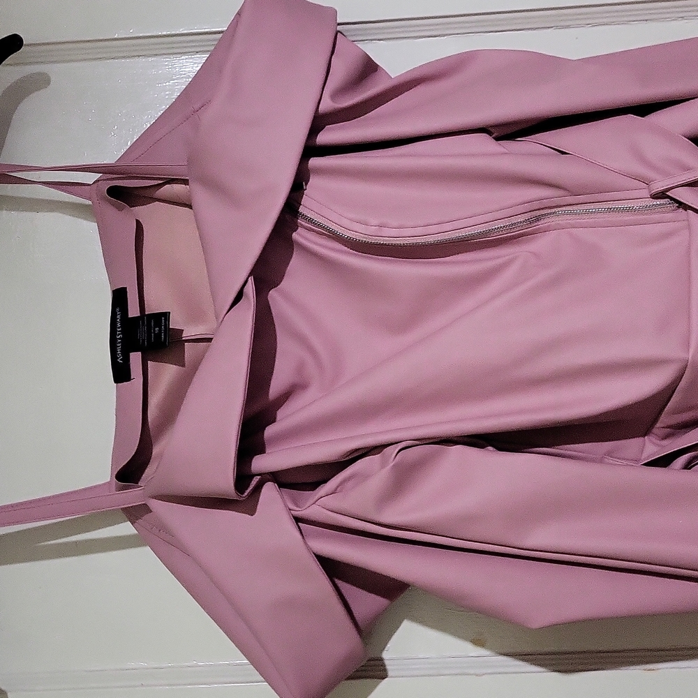 Faux leather off shoulder dress